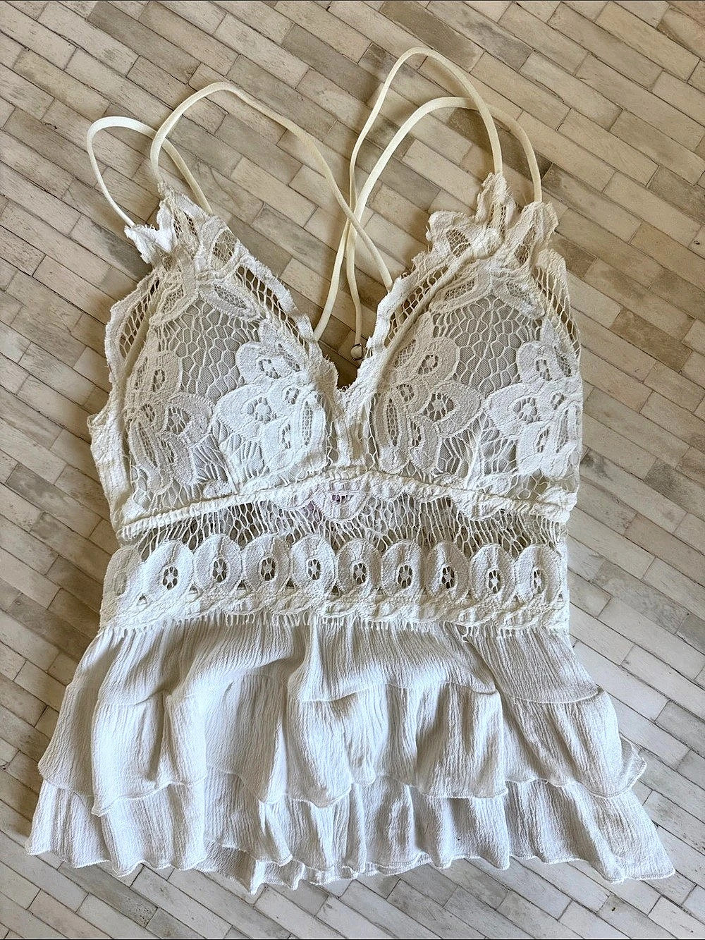 Pink Lily Lace Ruffle Cover-Up Size Small Like New